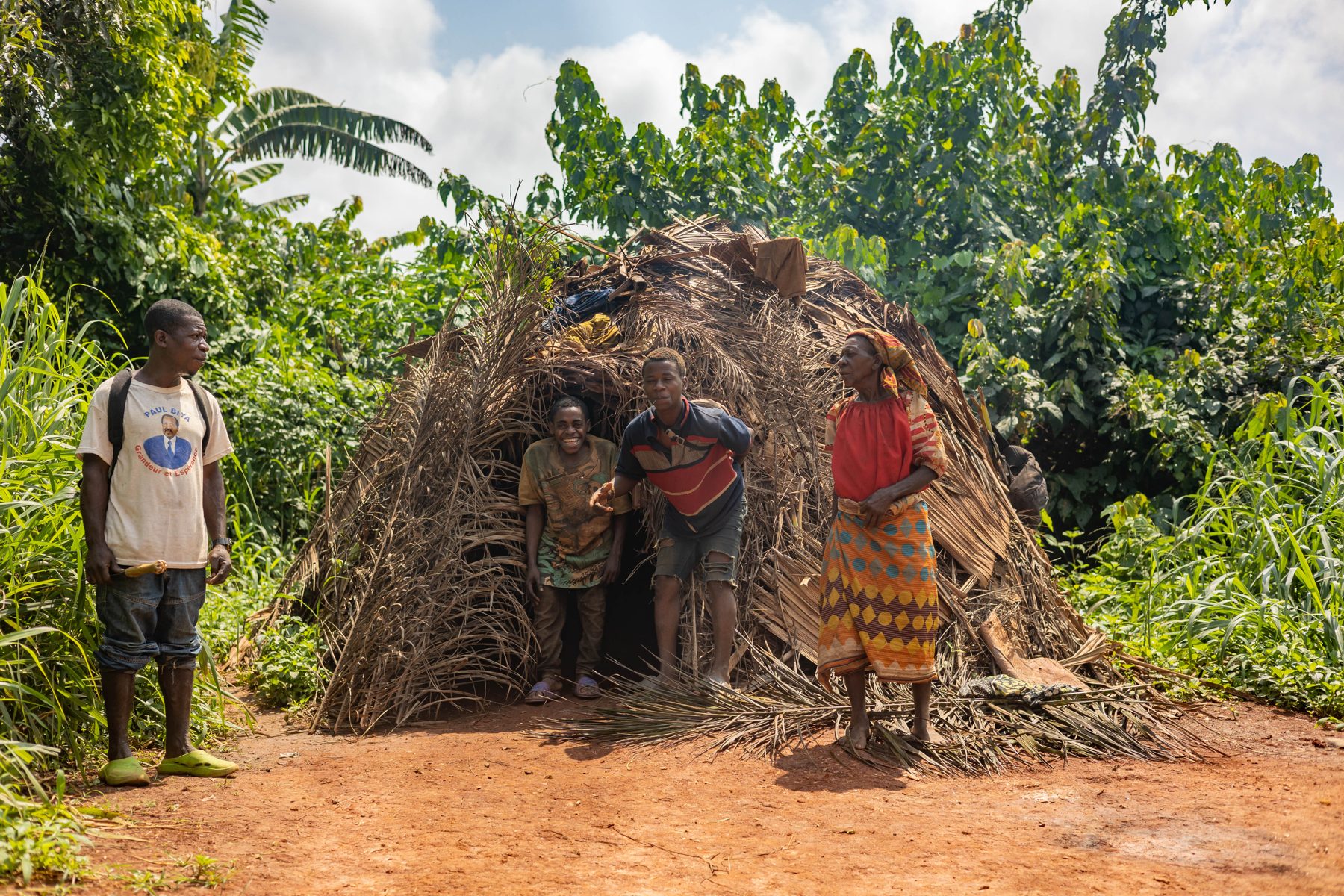 A Baka camp in the eastern forest.
