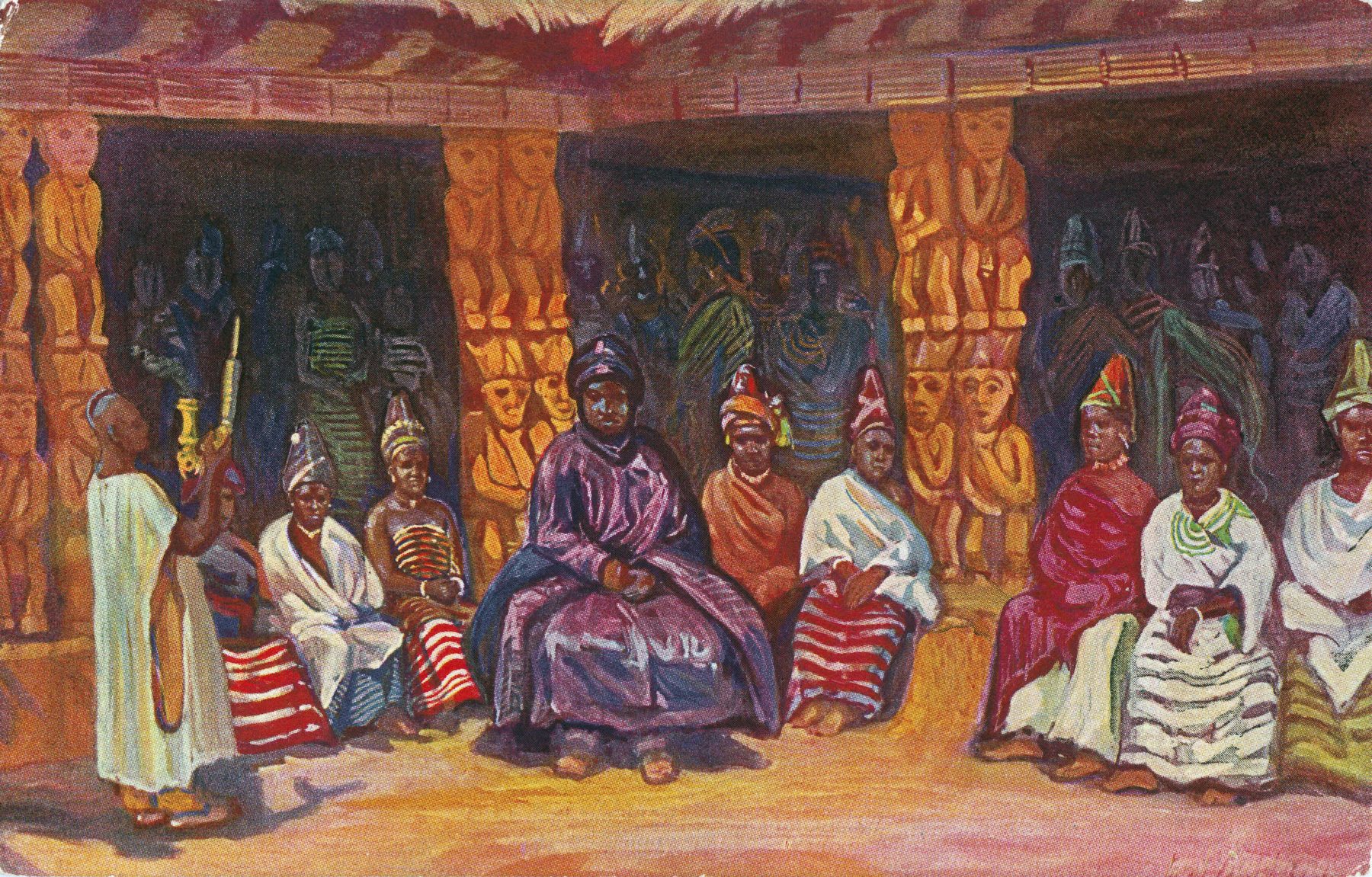 King Njoya's court (Foumban), from the Basel Mission archives.