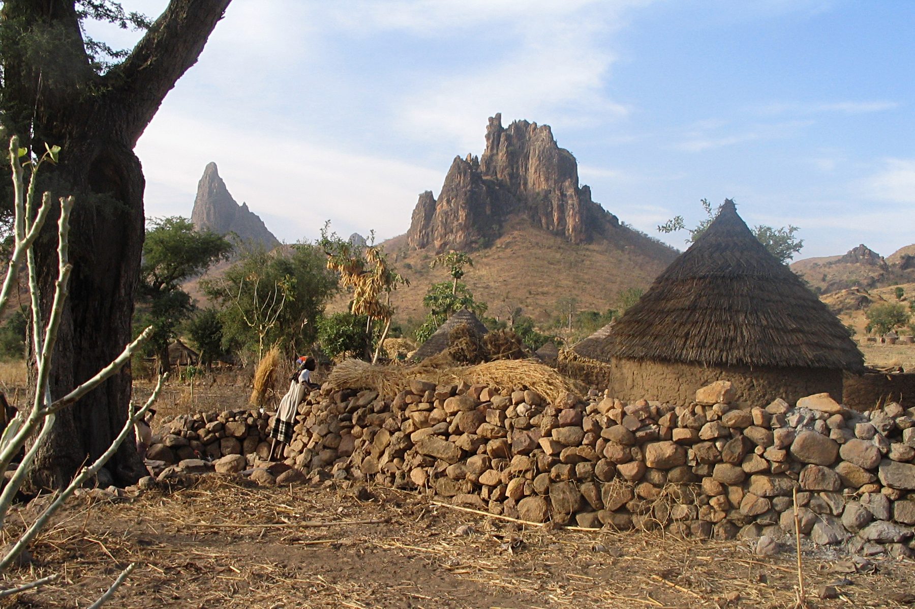 A Kapsiki home beneath the volcanic peaks of Rhumsiki.